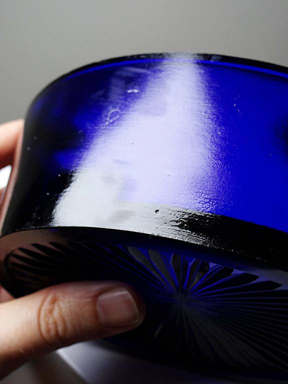 Bonbonnière victorienne att. George T. & Co verre cobalt et métal argenté XIXe | Puces Privées