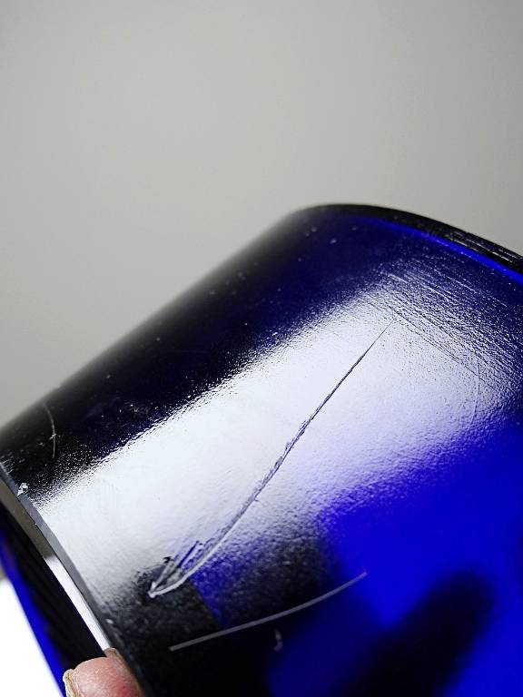 Bonbonnière victorienne att. George T. & Co verre cobalt et métal argenté XIXe | Puces Privées