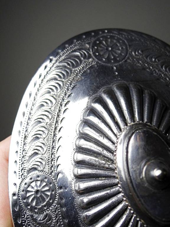 Bonbonnière victorienne att. George T. & Co verre cobalt et métal argenté XIXe | Puces Privées