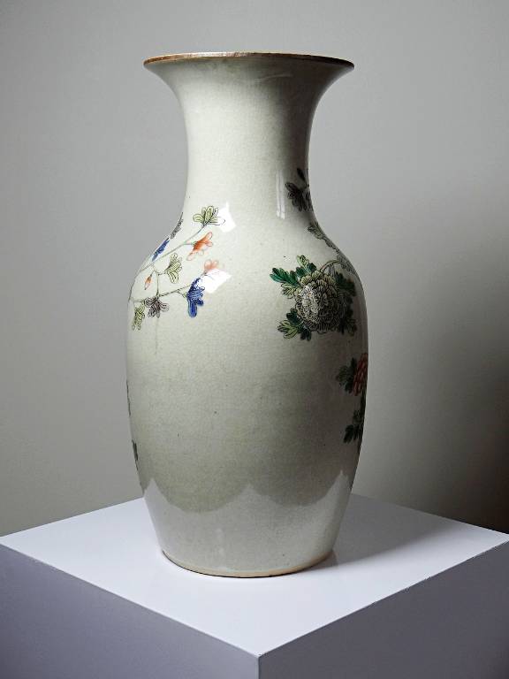Grand vase chinois grès porcelaineux craquelé 