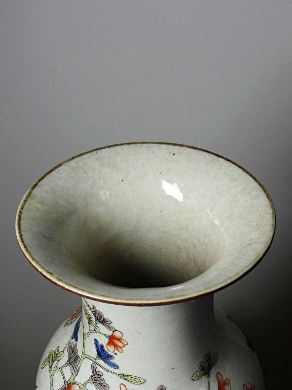 Grand vase chinois grès porcelaineux craquelé 