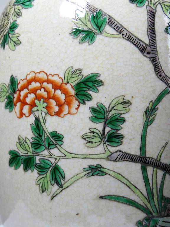 Grand vase chinois grès porcelaineux craquelé 