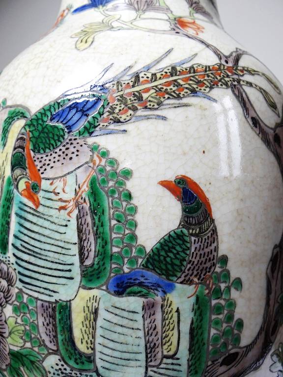 Grand vase chinois grès porcelaineux craquelé 