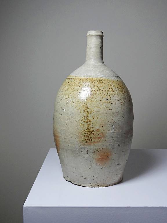 Bonbonne ancienne en grès de Puisaye émaillé, artisanat fin XIXe début XXe | Puces Privées