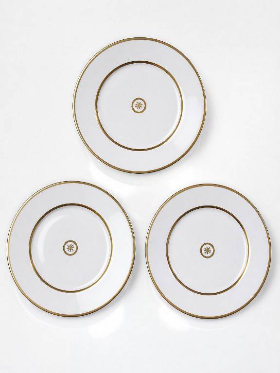 3 Assiettes plates en porcelaine Bernardaud Limoges modèle Sparte vintage | Puces Privées