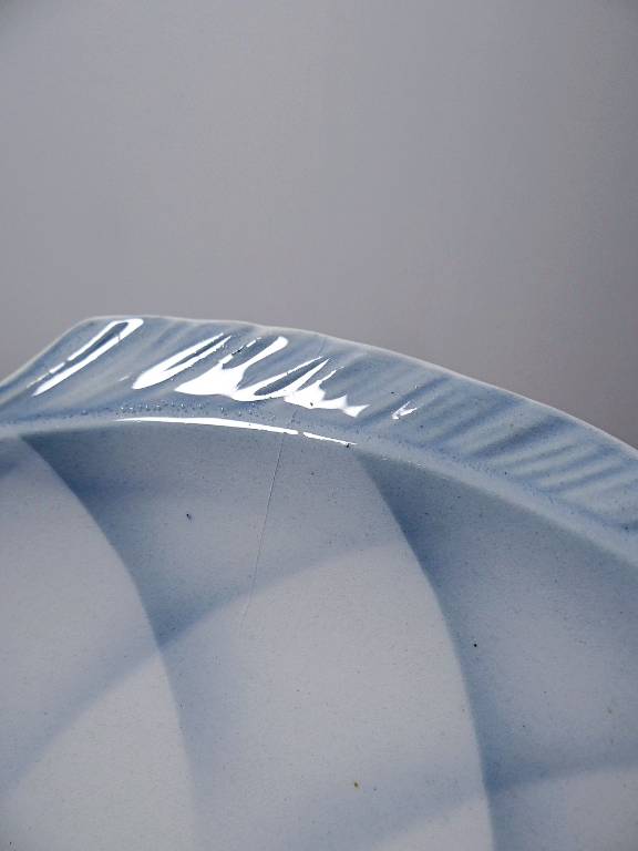 Service à poisson vintage en faïence Tchécoslovaque, 6 assiettes et un plat | Puces Privées