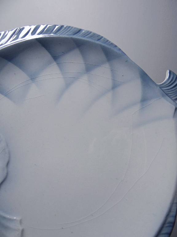 Service à poisson vintage en faïence Tchécoslovaque, 6 assiettes et un plat | Puces Privées