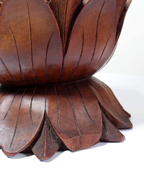 Grande sculpture en bois artisanal vintage 