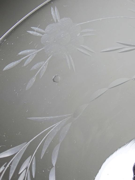8 Coupes à champagne verre gravé à la roue décor végétal, Bohême, début XXe | Puces Privées
