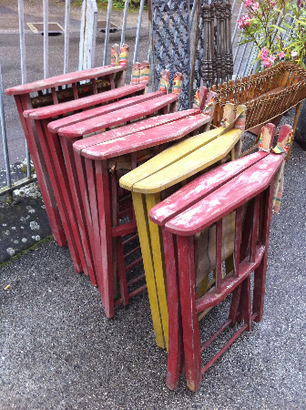 6 fauteuils pliants en bois ART DECO dans le gout de MALLET STEVENS, Fauteuils, Sièges | Puces Privées