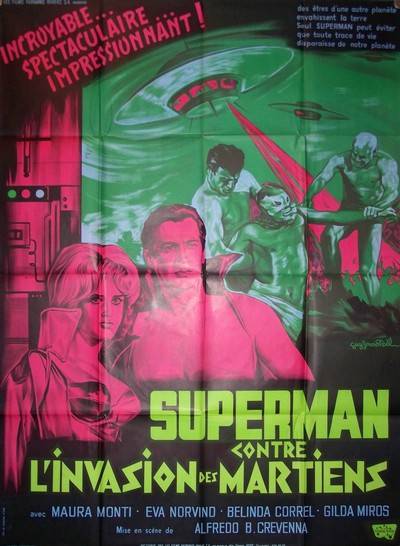 affiche cinéma Superman contre l'invasion des martiens, Affiches anciennes (cinéma, theâtre, publicitaire), Image | Puces Privées