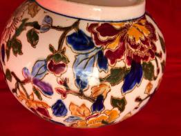 No - 271 - Vase boule Camille Tharaud Limoges France , décor floral . | Puces Privées