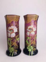 No - 246-Grand verre de mariage gravé à décor floral  XIXème | Puces Privées