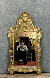 Très important miroir de boiserie en trumeau époque Louis XVI en bois laqué vers 1780 | Puces Privées