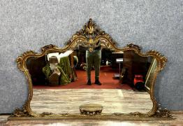 Miroir Louis XV à pare close à patine argentée. | Puces Privées