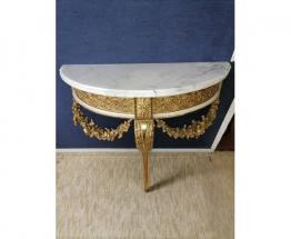 Superbe console Louis XVI en bois laqué et rechampi et doré vers 1880-1900 | Puces Privées