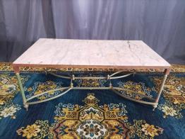 Table basse vintage en céramique et métal chrome signée BELARTI | Puces Privées