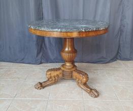 Table guéridon Art Nouveau en acajou et dessus marbre | Puces Privées