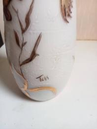 vase ancien en verre hauteur 22 cm diamètre 20 cm | Puces Privées