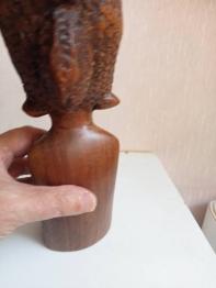 statuette en bois ancienne hauteur 22 cm, rynoceros | Puces Privées