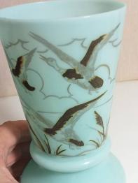 Vase ancien japonnais en céramique hauteur 21 cm diamètre 9 cm | Puces Privées