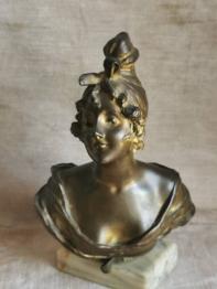 statuette XIXème art asiatique  hauteur 26 cm en bronze doré ancien samourai | Puces Privées