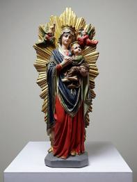 Buste Vierge à l'enfant plâtre ciré ancien style art déco PP Déposé | Puces Privées
