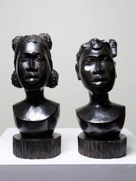 Sculptures en bois figurant un couple de Bretons époque XIXeme | Puces Privées