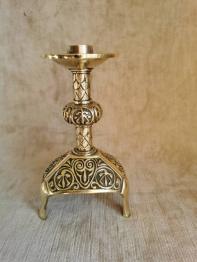 Chandelier bougeoir brutaliste en bronze coulé 1970 | Puces Privées