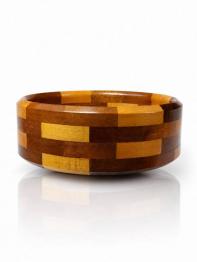 Dessous de verres en agate et bois tourné dans leur support vintage 1960-1970 | Puces Privées
