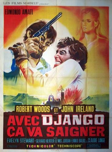 affiche cinéma Avec Django ça vas saigner, Affiches anciennes (cinéma, theâtre, publicitaire), Image | Puces Privées