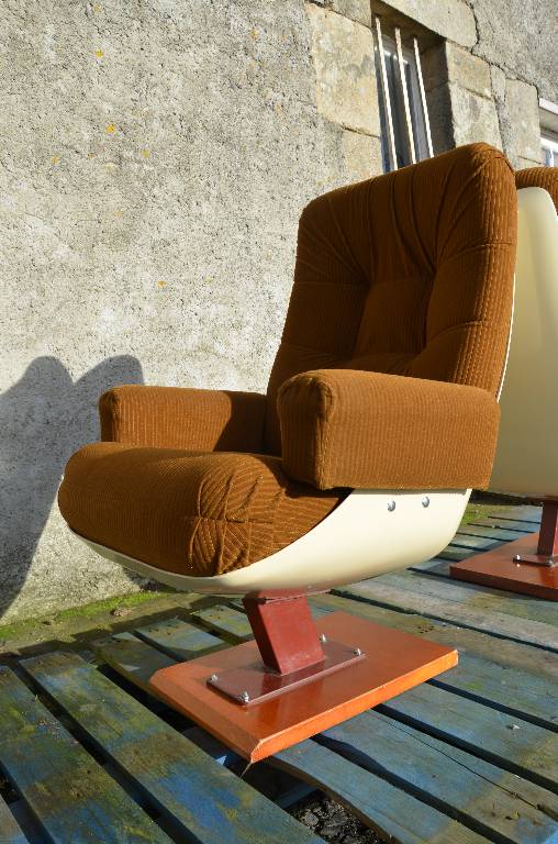 Paire de fauteuils cinéma vintage 60-70, Fauteuils, Sièges | Puces Privées