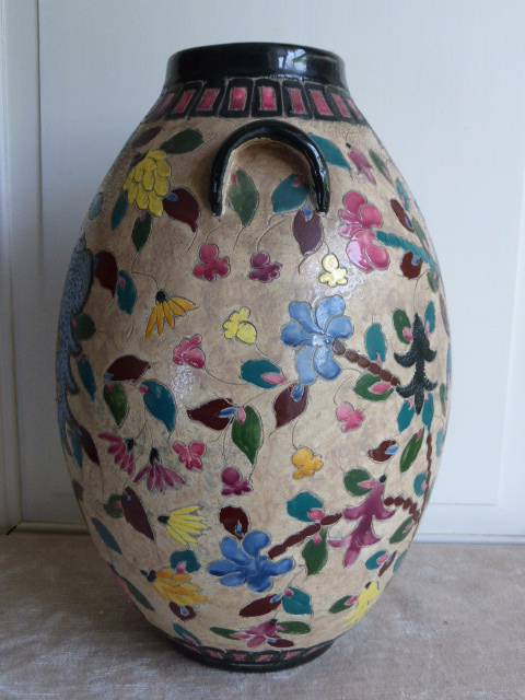 No - 177 -  Grand vase de Jérôme Massier à Vallauris France ., Céramiques, faïence anciennes, Arts décoratifs | Puces Privées