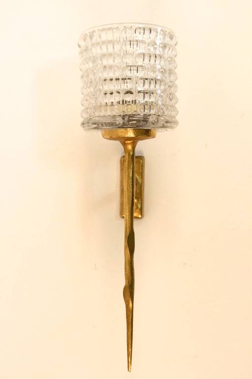 Paire d'appliques en bronze Maison Arlus 1950, Appliques, Luminaires | Puces Privées