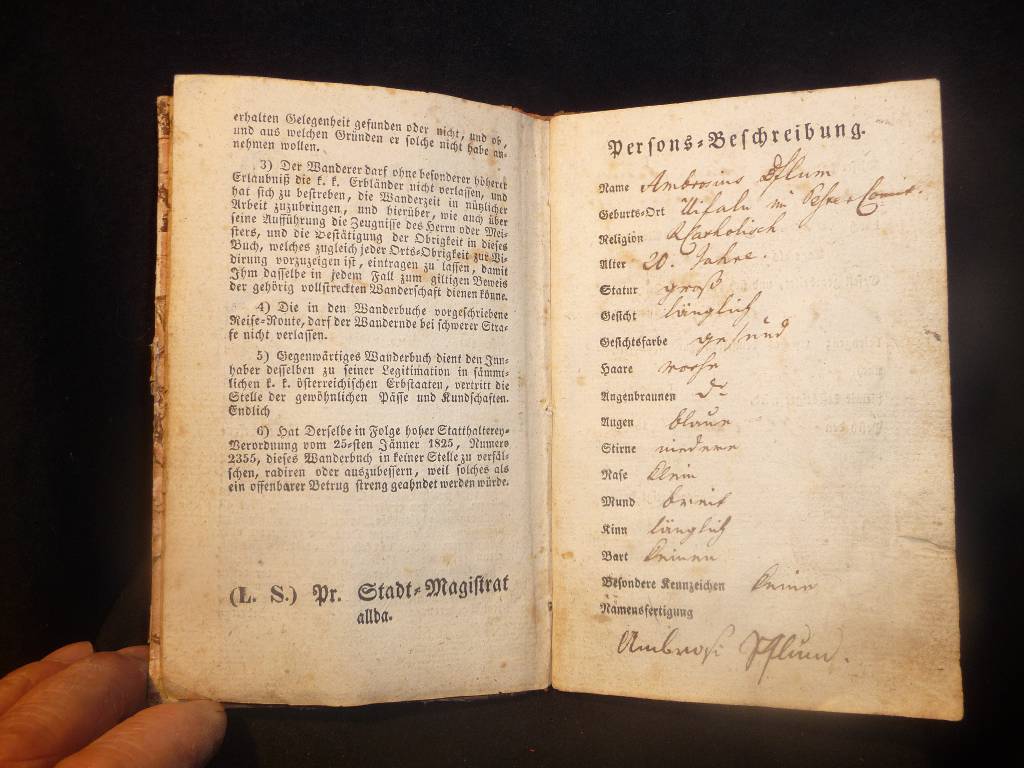 carnet d'ouvrier Austro-Hongrois 1837-1851 charpentier pont des bateaux Budapest, Autres, Livres | Puces Privées
