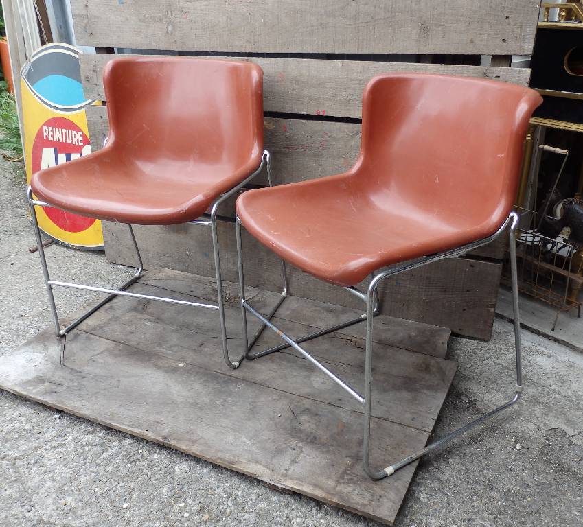 Chaise / fauteuil design orange Artifort | Puces Privées