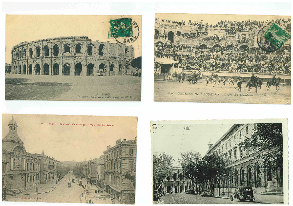 4 Cartes postales de Nîmes | Puces Privées
