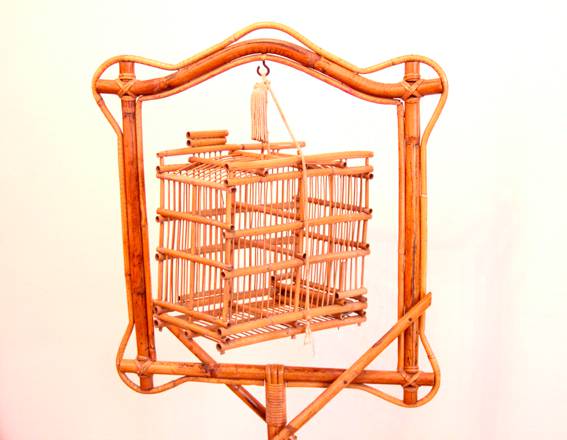 Rare cage à  oiseaux en bambou - 1930 | Puces Privées