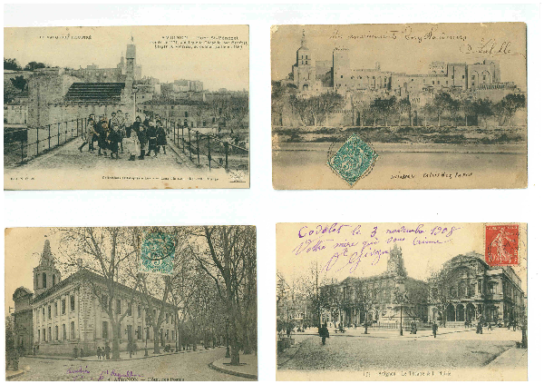 4 cartes postales d'AVIGNON | Puces Privées
