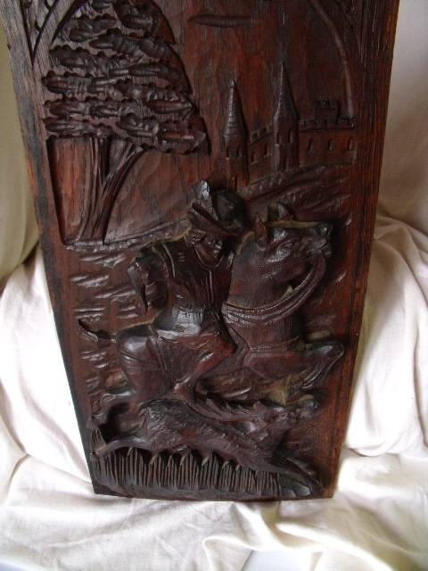Panneau en bois sculpté main 