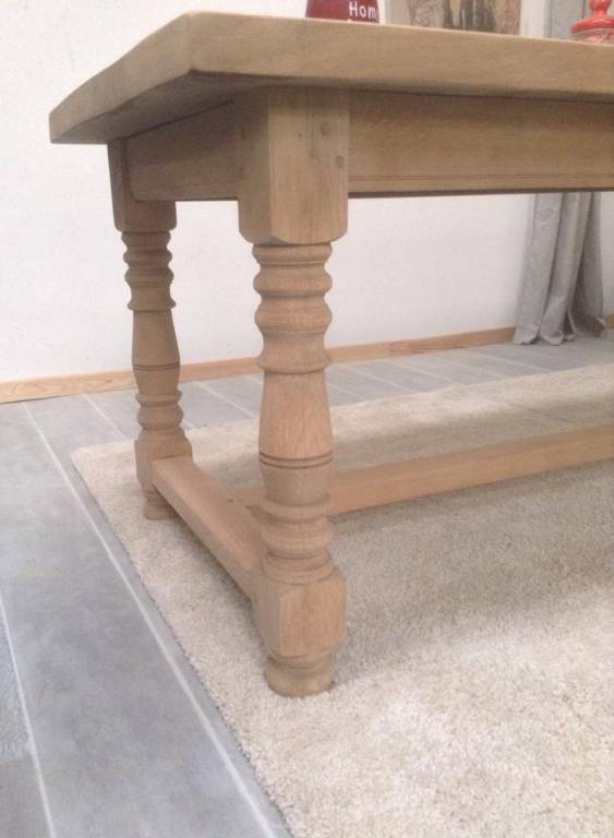 Table d'exception, chêne massif décapé brut L248 x P79 X H76 | Puces Privées