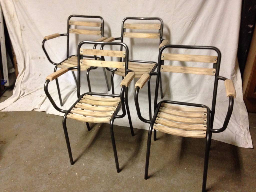 lot de 4 chaises bistro 1950 | Puces Privées