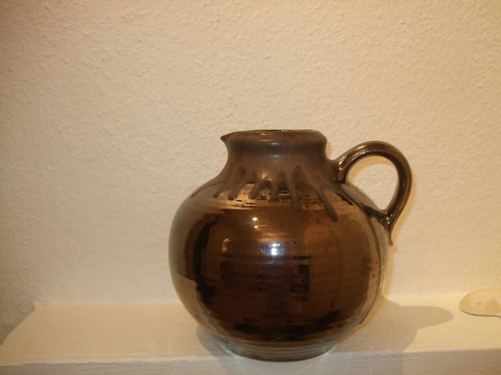 Vase West Germany céramique glacée anthracite | Puces Privées