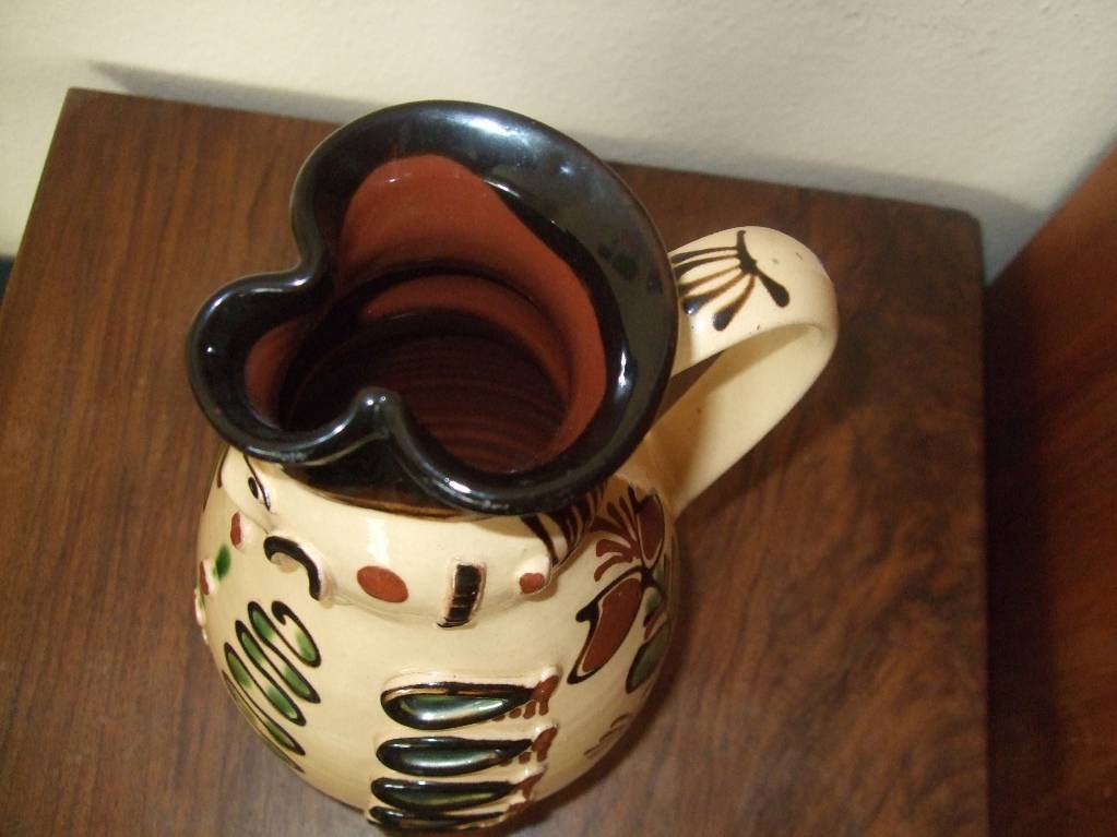 céramique vase allemand en relief années 50-60 personnage | Puces Privées