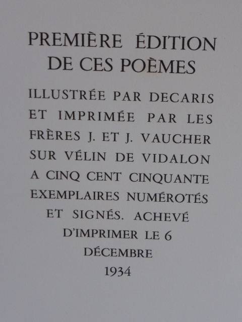 No - 241 - Le Sommeil d'Endymion de Léon Cathelin - Bois gravés de Décaris - 1934 .  No - 216 - | Puces Privées