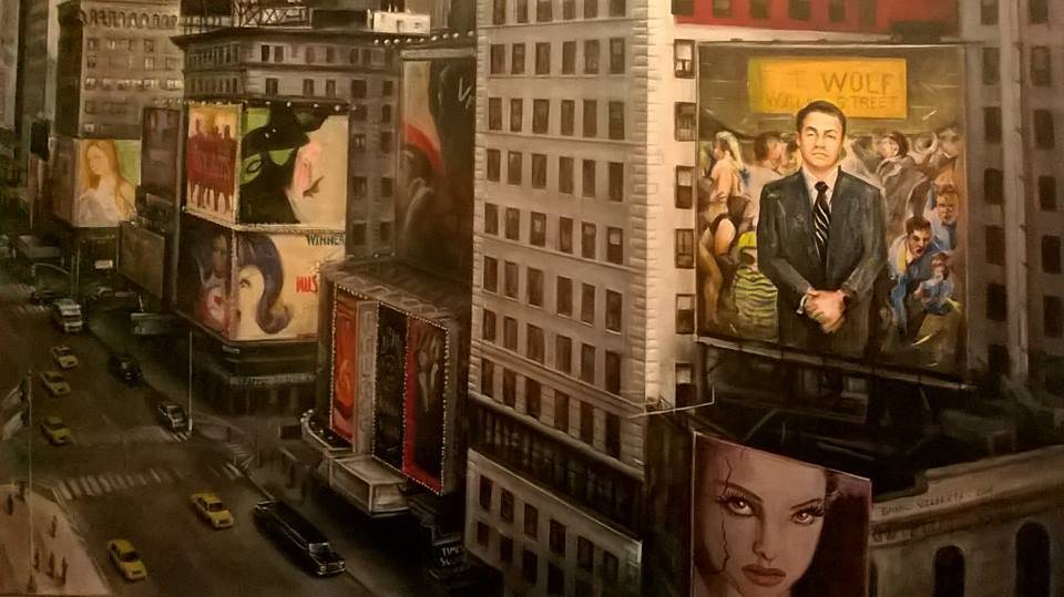Huile sur toile NY Times Square | Puces Privées