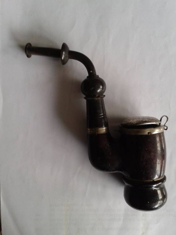 PIPE ANCIENNE AVEC BAGUE ARGENT MASSIF | Puces Privées