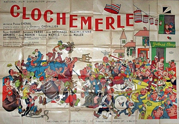 affiche cinéma Clochemerle, Affiches anciennes (cinéma, theâtre, publicitaire), Image | Puces Privées