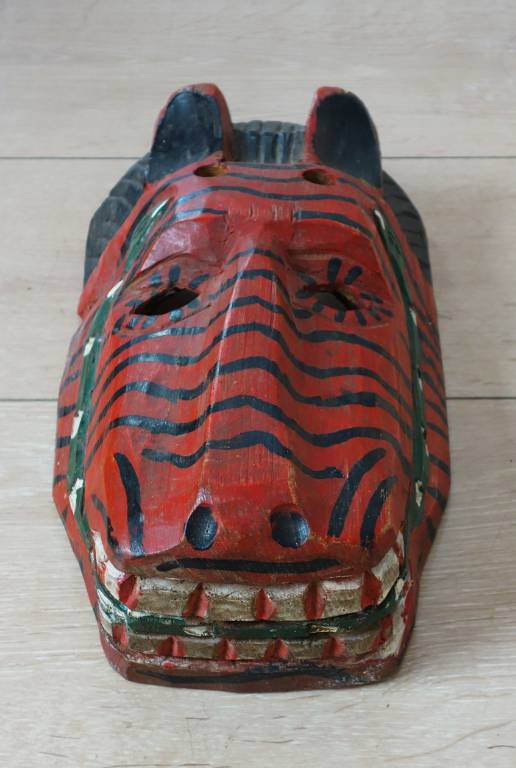 Masque mexicain en bois polychrome | Puces Privées