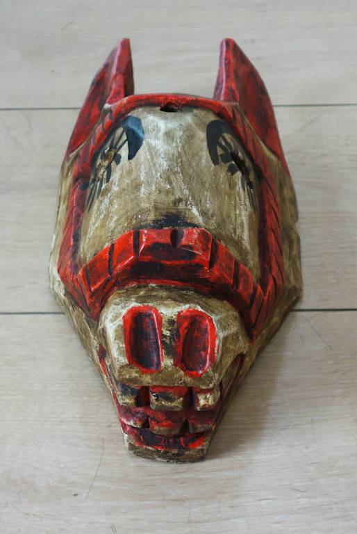 Masque mexicain en bois polychrome | Puces Privées